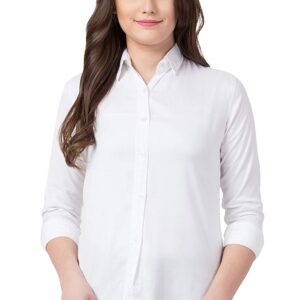 FUNDAY FASHION Women Formal White Shirt (Large, White)