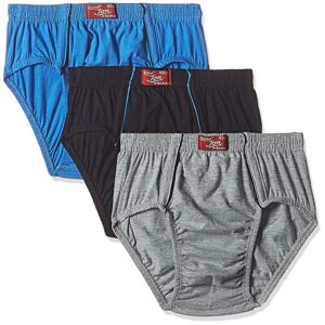 Rupa Jon Men's Cotton Brief (Pack of 3)(8903978687797_JN Brief_Navy, Sky, Grey Melange)(Colors and Prints May Vary)